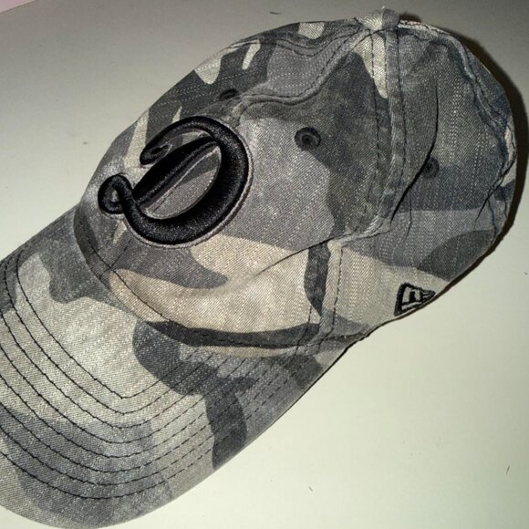 Vintage LA Dodgers Logo New Era Grey camo adjustable size dad hat cap 9Twenty - Picture 2 of 5